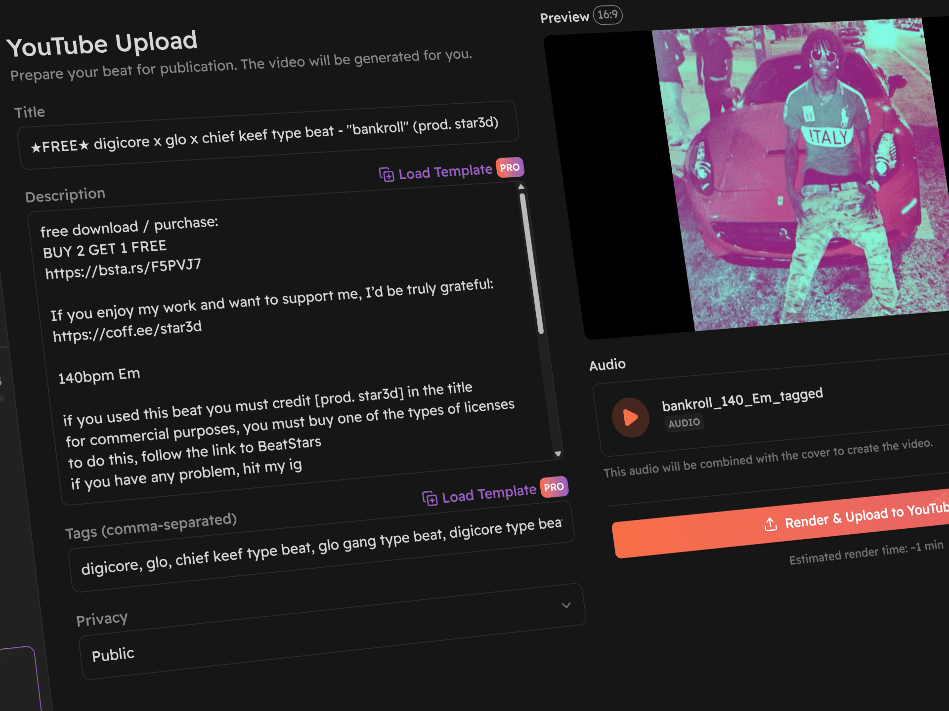 Publish or Schedule to YouTube dark theme